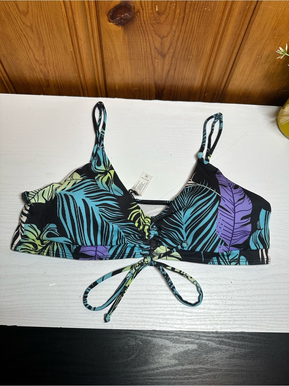 Fashion Nova Black Tie-Detail Bralette